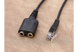Equip Telefonkabel RJ9->2x3.5mm St/Bu 0.25m schwarz