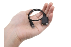 Equip Telefonkabel RJ9->2x3.5mm St/Bu 0.25m schwarz