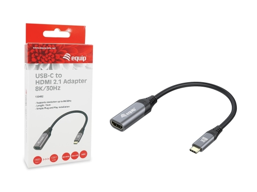 Equip Adapter USB-C->HDMI2.1 St/Bu 8K/ 60Hz 0.15m PVC