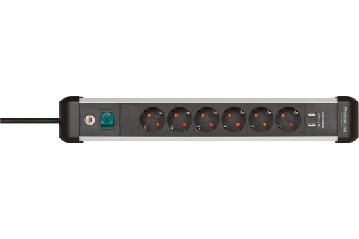 Brennenstuhl Steckdosenleiste Premium-ALU-Line 6fach 3m USB