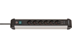 Brennenstuhl Steckdosenleiste Premium-ALU-Line 6fach 3m USB