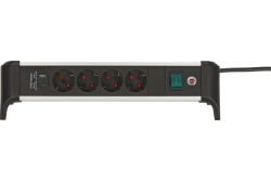 Brennenstuhl Steckdosenleiste ALU-Office-Line 4fach 1.8m USB
