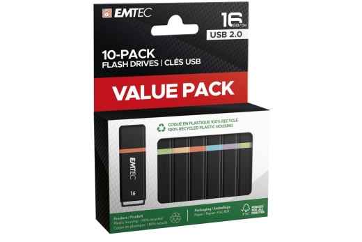 Emtec USB2.0 K100 16GB P10 10-pack color box retail