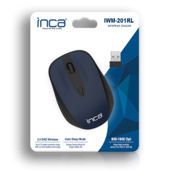 INCA Wrls Maus 1600DPI/4Tasten/2.4GHzUSB-A bl/sw retail