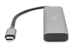 DIGITUS USB-C-Hub 4-Port 3.1->4xC3.1 integr. Kabel silber