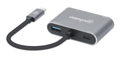MANHATTAN USB-C auf HDMI & VGA 4in1 Konverter Power...