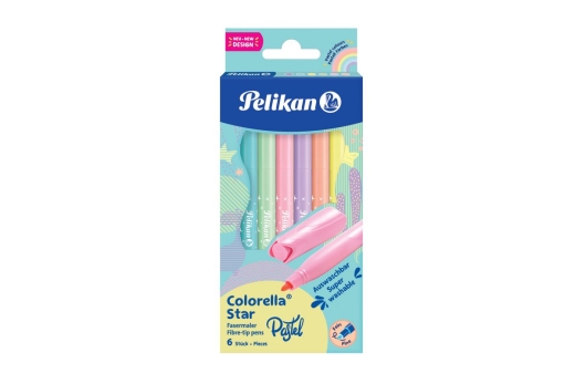 Pelikan Faserm. Colorella Star C302 PASTELL 6 ST Faltschachtel