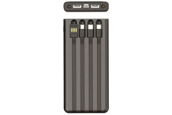 2GO Powerbank Solar 10000mAh mit LED Taschenlampe schwarz