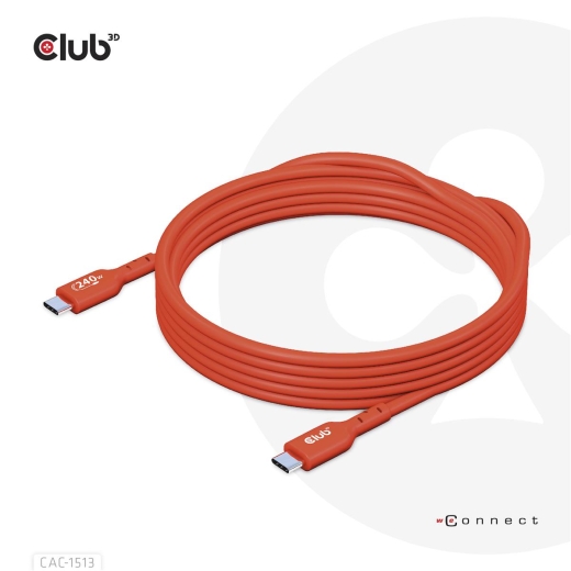 Club3D Kabel USB 2 Typ C PD 240W / 480Mb 3m St/St retail