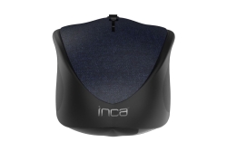 INCA Wrls Maus 1600DPI/4Tasten/2.4GHzUSB-A/Stoff bl retail