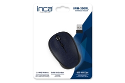 INCA Wrls Maus 1600DPI/4Tasten/2.4GHzUSB-A/Stoff bl retail