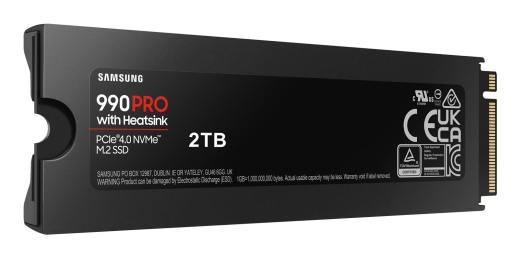 SSD 2TB Samsung M.2 PCI-E NVMe Gen4 990 PRO Heatsink retail