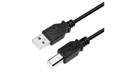 Logilink USB 2.0-Kabel, USB-A/M zu USB-B/M, schwarz, 2 m