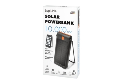 Logilink Solar Powerbank 10000 mAh 2x USB-A QC & 1x USB-C PD