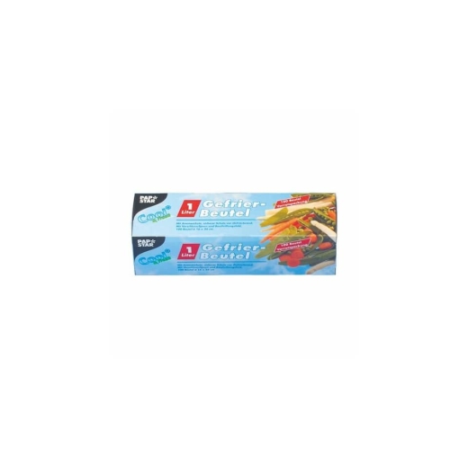 Gefrierbeutel - 1 L, LLDPE-Folie, transparent, 100 Stück, Verschlussclips