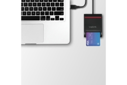 Logilink USB 2.0-Kartenleser, für Smart-ID, schwarz