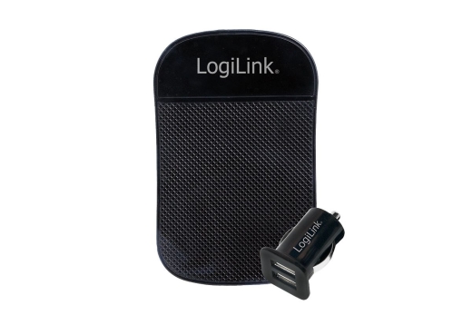 Logilink USB Kfz Netzteil, 2x USB-Port, 10.5W + Antirutschm.