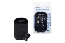 Logilink USB Kfz Netzteil, 2x USB-Port, 10.5W + Antirutschm.