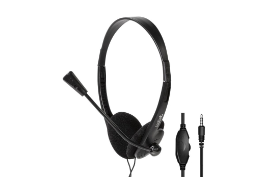 Logilink Stereo-Headset, 1x 3,5-mm-Klinke Bügelmikro Eco-Box