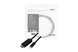 Logilink USB-C Kabel 3.2 Gen1 zu HDMI-A 4K/60 Hz, schw. 1,8m