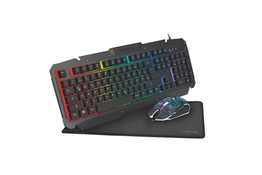Logilink Gaming-Set aus Tastatur, Maus und Mauspad