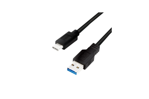 Logilink USB-C Kabel 3.2 Gen1, C/M zu USB-A/M, schwarz 2 m