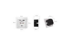Logilink Unterputz-Steckdose, 1x CEE 7/3, 1x USB-A, 1x USB-C