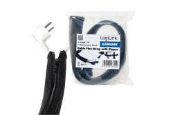 Logilink Kabelschlauch mit Reißverschluss AD: 50 mm, schw 1m