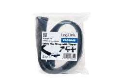 Logilink Kabelschlauch mit Reißverschluss AD: 50 mm, schw 1m