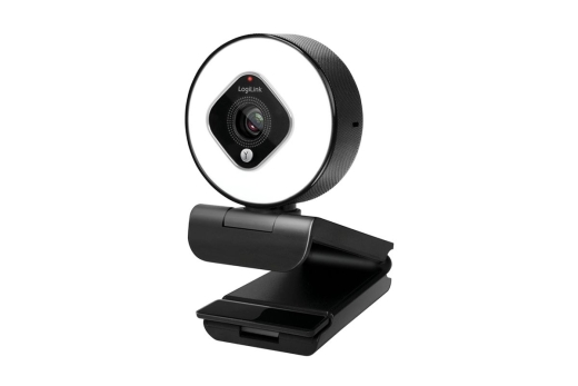 Logilink Webcam FHD 76° Dual-Mikro Autof. Ringlicht Stativ