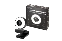 Logilink Webcam FHD 76° Dual-Mikro Autof. Ringlicht Stativ