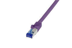 Logilink Patchkabel Ultraflex, Cat.6A, S/FTP, violett, 0,5 m