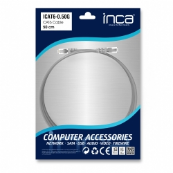 INCA Patchkabel RJ45 Cat6 UTP 250mhz 0.50m grau retail