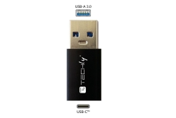 Techly Adapter USB-A M auf USB-C F, USB 3.0, schwarz