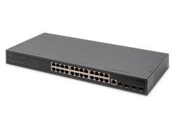 DIGITUS Switch 19 24-Port +4x SFP+Gigabit managed schwarz