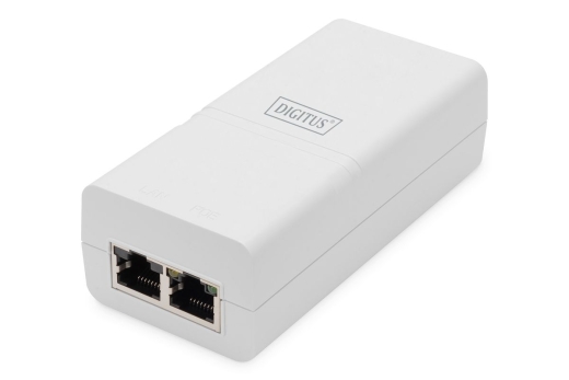 DIGITUS Gigabit Ethernet PoE+ Injektor 802.3at 30W weiß