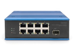 DIGITUS Switch Ind. 8-Port 10/100 PoE Unmanaged blau