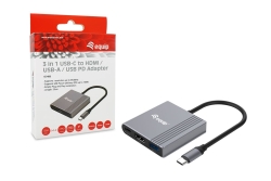 Equip Dock 3-1 USB-C->HDMI,USB-A,100W USB-C 0.25m