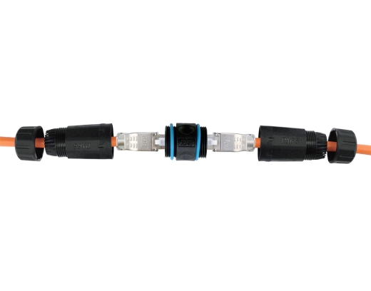 Equip Inline-Koppler Cat6a RJ45 IP68 Out/gesch. Bu/Bu 500MHz Polybeutel
