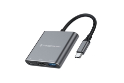 CONCEPTRONIC 3-1 Dock USB-C->HDMI/USB-A/100WPD 25cm gr