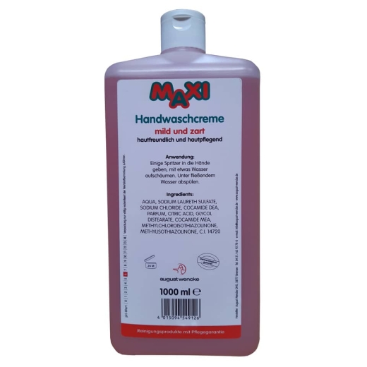 MAXI Handwaschcreme - 1000 ml (Euroflasche)