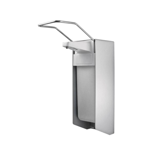 Desinfektionsmittel- & Seifen-Spender mit Armhebel - 1.000 ml, grau, Aluminium