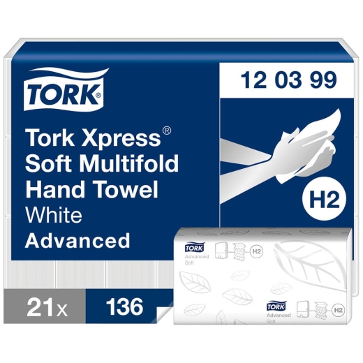 Xpress® Multifold Handtücher - 2-lagig, weiß, 21x 136 Tücher