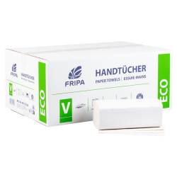 Falthandtuch ECO - V-Falz, 2-lagig, weiß, 20 x 160...