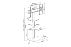 Equip Bodenstandhalter 37-75/1TFT 30kg sw lite Retail