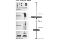 Equip Bodenstandhalter 37-70/1TFT 40kg Boden+Decke sw lite Retail