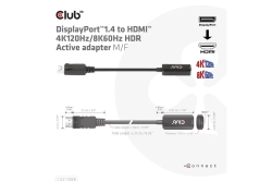 Club3D Adapter DisplayPort 1.4 > HDMI HDR 8K60Hz aktiv retail