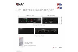 Club3D HDMI Switchbox 3 Eingänge -> 1 Ausgang 8K60Hz UHD retail
