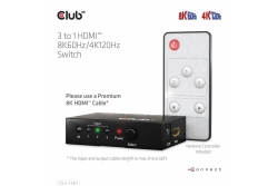Club3D HDMI Switchbox 3 Eingänge -> 1 Ausgang 8K60Hz UHD retail