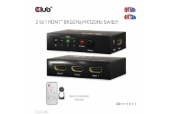 Club3D HDMI Switchbox 3 Eingänge -> 1 Ausgang 8K60Hz UHD retail